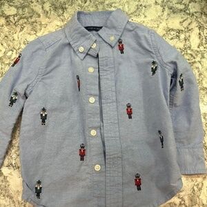 Janie and Jack Embroidered Oxford Shirt